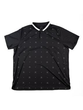 Nike Dri-FIT Golf Polo Shirt Black XXL Mens All Over Print Clubs